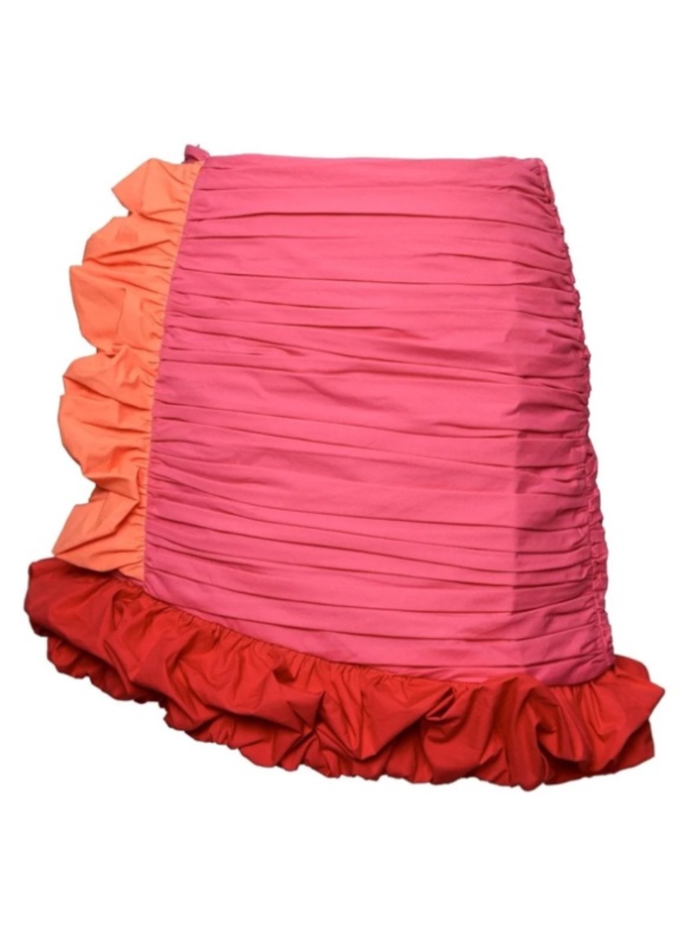 Celia B Remembrance Women’s Pink Colorblock Ruffle Mini Skirt Size L NEW